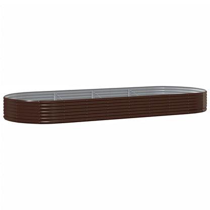 vidaXL Garden Raised Bed Galvanised Steel 373x140x36 cm Brown 2