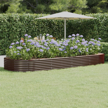 vidaXL Garden Raised Bed Galvanised Steel 373x140x36 cm Brown 1