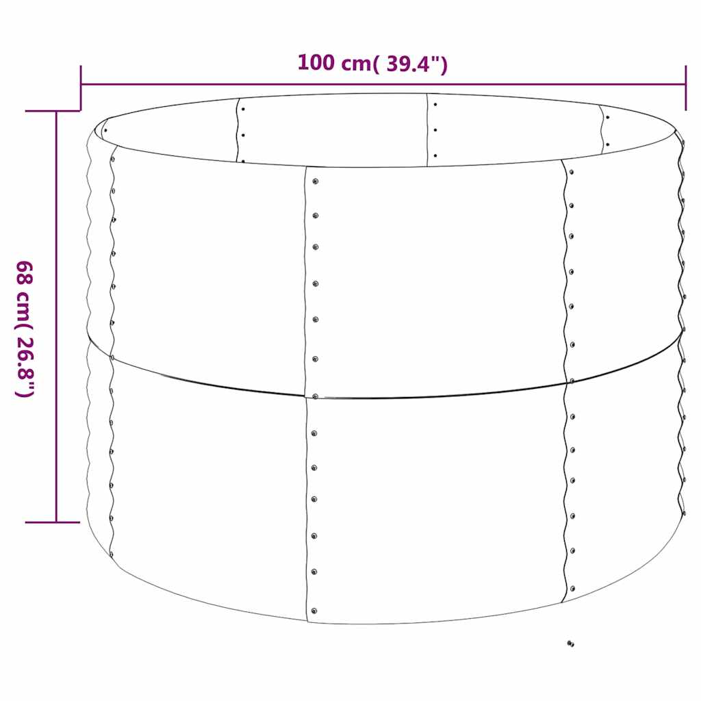 vidaXL Garden Raised Bed | Anthracite | Powder-coated steel | 100 cm diameter 5