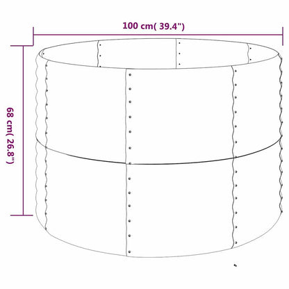 vidaXL Garden Raised Bed | Anthracite | Powder-coated steel | 100 cm diameter 5