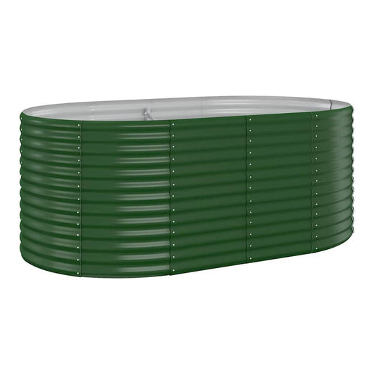 Garden Raised Bed Galvanised Steel Depth 100 cm Green 175 cm