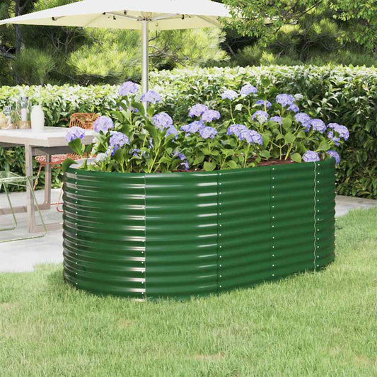 Garden Raised Bed Galvanised Steel Depth 100 cm Green 175 cm