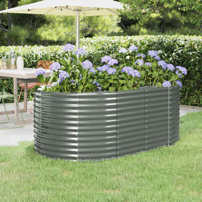 Garden Raised Bed Galvanised Steel Grey
