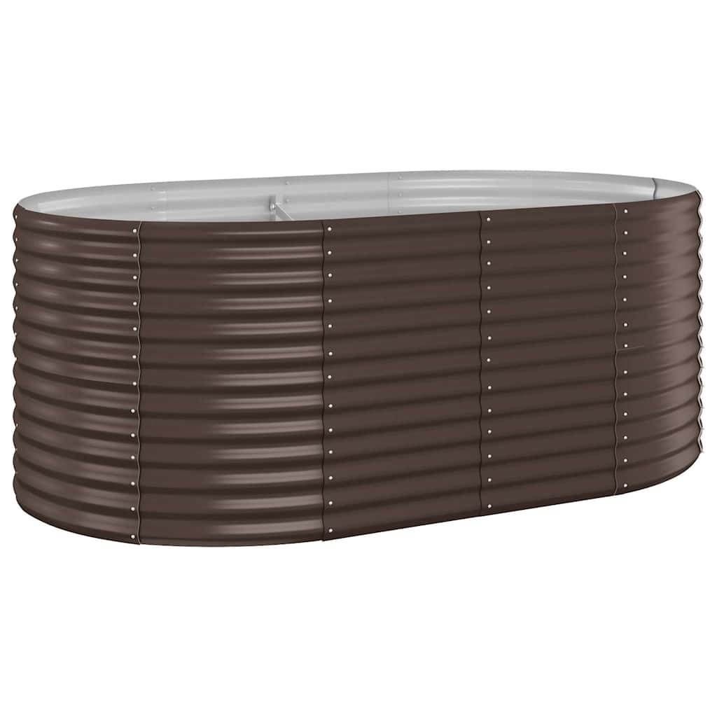 vidaXL Garden Raised Bed Powder-coated Steel 175x100x68 cm Brown 2