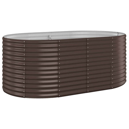 vidaXL Garden Raised Bed Powder-coated Steel 175x100x68 cm Brown 2