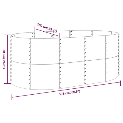 vidaXL Garden Raised Bed Powder-coated Steel 175x100x68 cm Brown 6