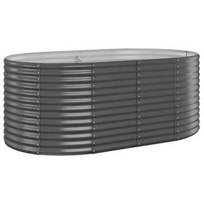 vidaXL Garden Raised Bed Galvanised Steel 175x100x68 cm Anthracite 2