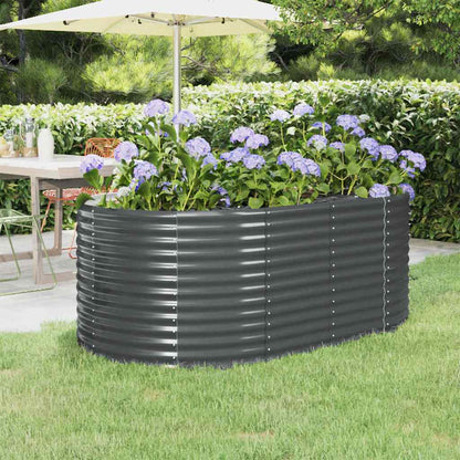 vidaXL Garden Raised Bed Galvanised Steel 175x100x68 cm Anthracite 1