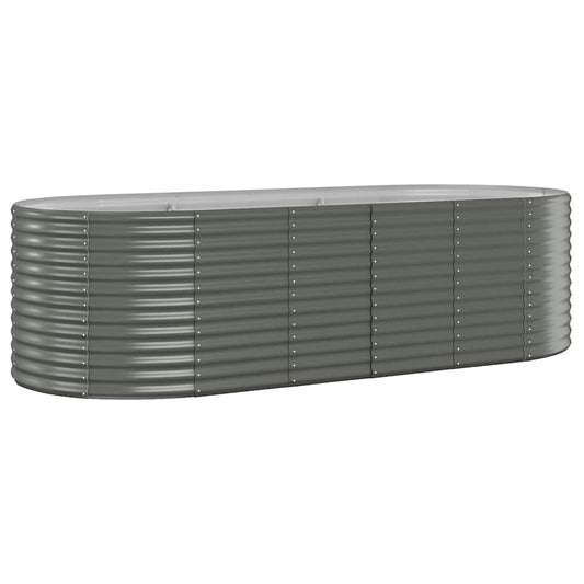 vidaXL Garden Raised Bed Galvanised Steel 249x100x68 cm Grey 2