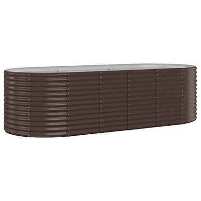 Garden Raised Bed Galvanised Steel Depth 100 cm Brown 249 cm