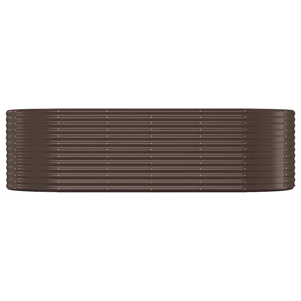 Garden Raised Bed Galvanised Steel Depth 100 cm Brown 249 cm