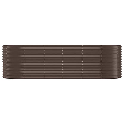 Garden Raised Bed Galvanised Steel Depth 100 cm Brown 249 cm