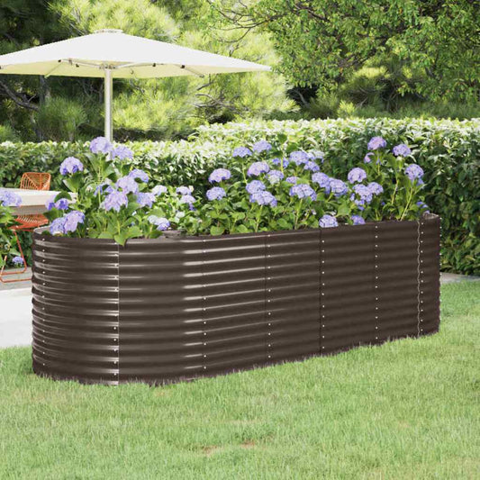 vidaXL Garden Raised Bed Galvanised Steel 249x100x68 cm Brown 1