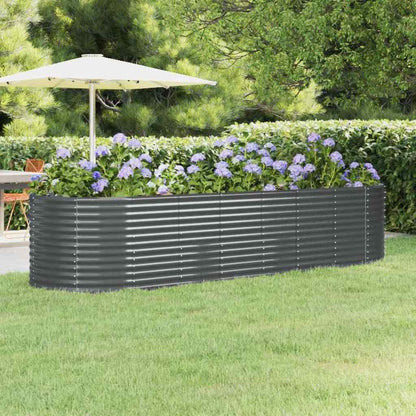 vidaXL Garden Raised Bed Galvanised Steel Depth 100 cm Anthracite