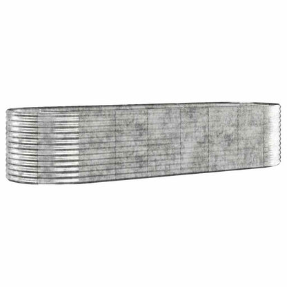 Garden Raised Bed Galvanised Steel Depth 100 cm Silver 322 cm
