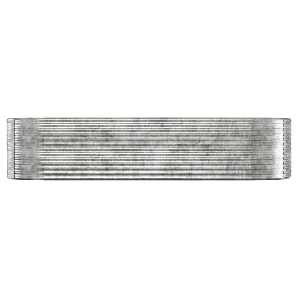 Garden Raised Bed Galvanised Steel Depth 100 cm Silver 322 cm