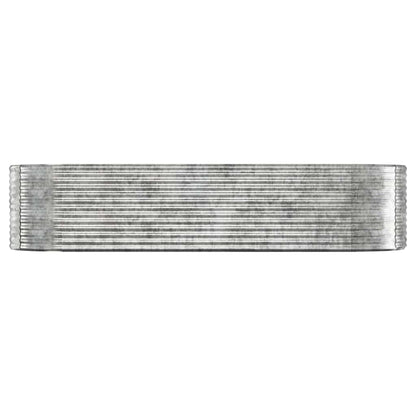 Garden Raised Bed Galvanised Steel Depth 100 cm Silver 322 cm