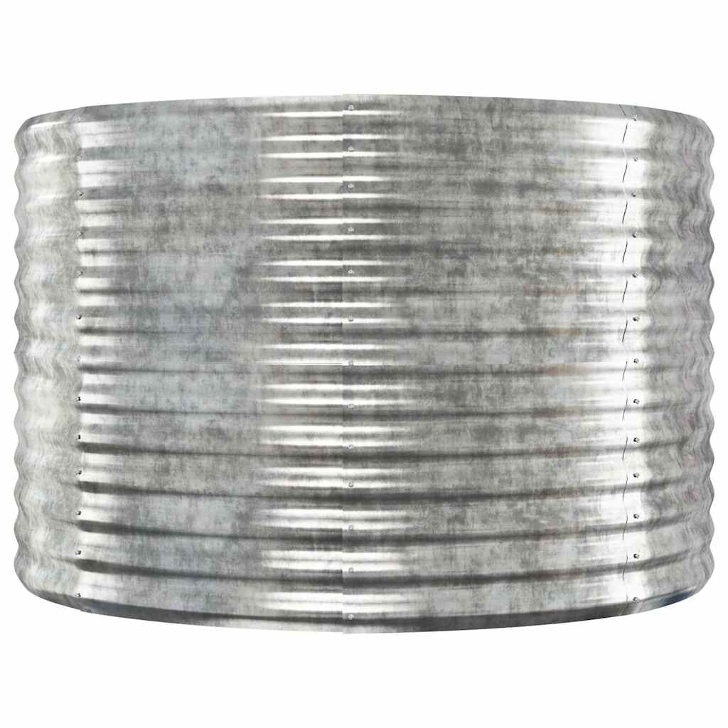 Garden Raised Bed Galvanised Steel Depth 100 cm Silver 322 cm