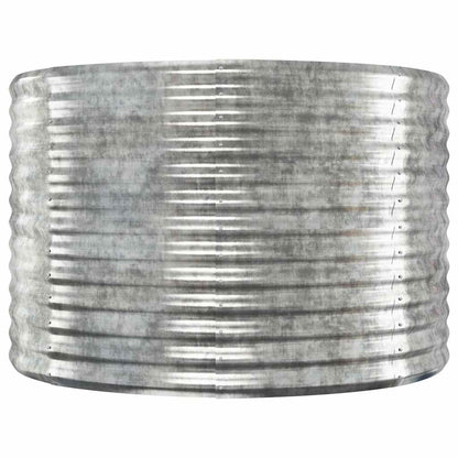 Garden Raised Bed Galvanised Steel Depth 100 cm Silver 322 cm