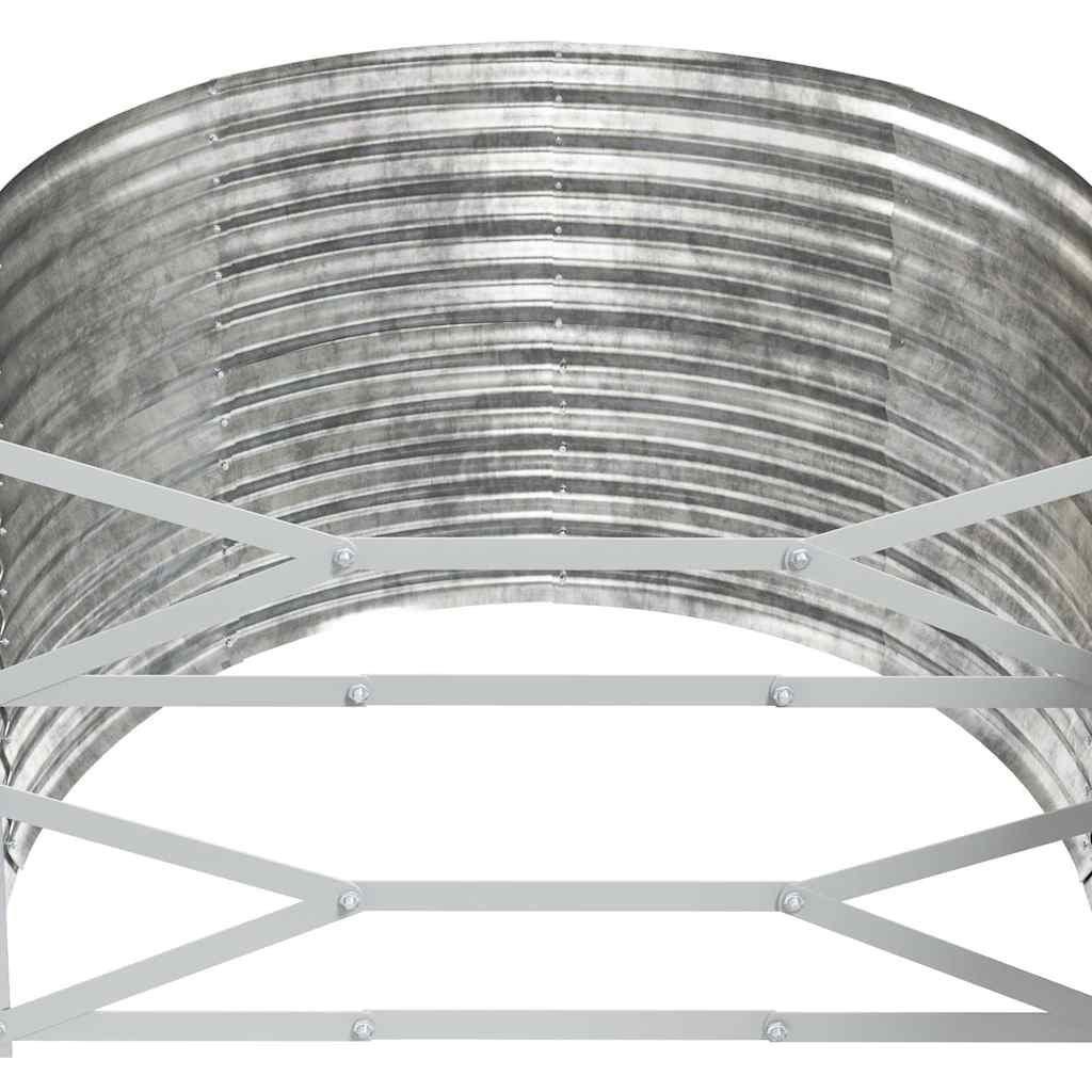 Garden Raised Bed Galvanised Steel Depth 100 cm Silver 322 cm