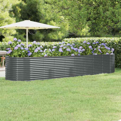 vidaXL Garden Raised Bed Galvanised Steel Depth 100 cm Anthracite