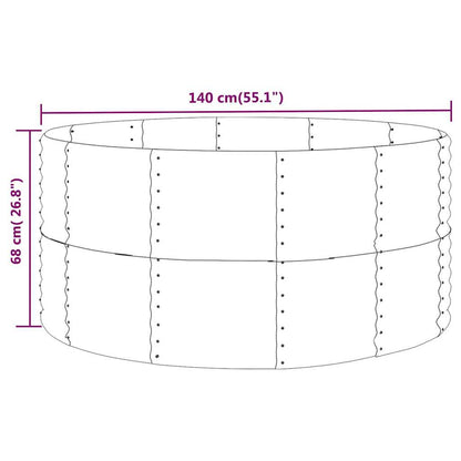 vidaXL Garden Raised Bed Green 140x140x68 cm Galvanised Steel 4
