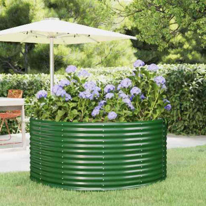 vidaXL Garden Raised Bed Green 140x140x68 cm Galvanised Steel 1