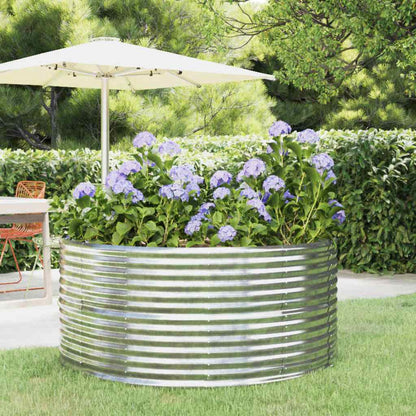 vidaXL Garden Raised Bed Silver 140x140x68 cm Galvanised Steel 1