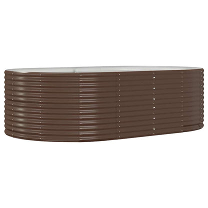 vidaXL Garden Raised Bed Brown 212x140x68 cm Galvanised Steel 2