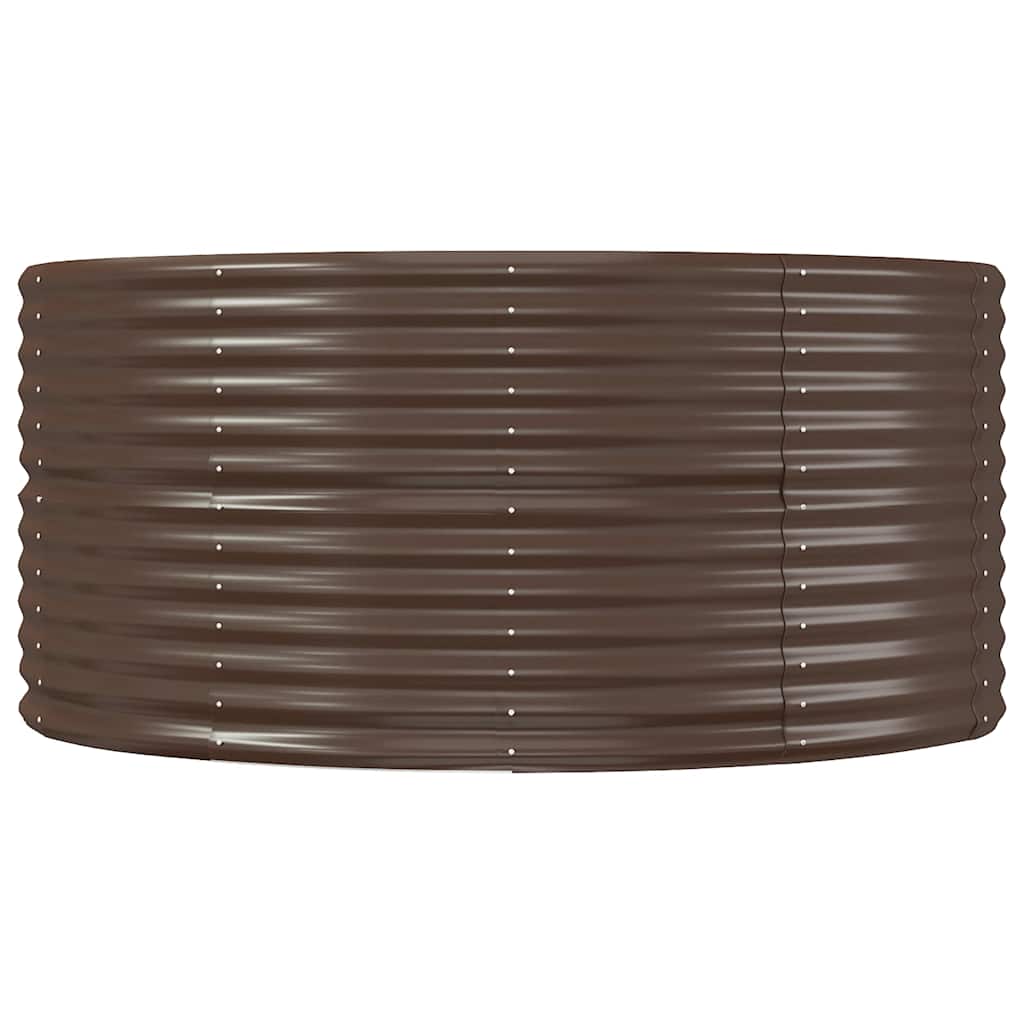 vidaXL Garden Raised Bed Brown 212x140x68 cm Galvanised Steel 4