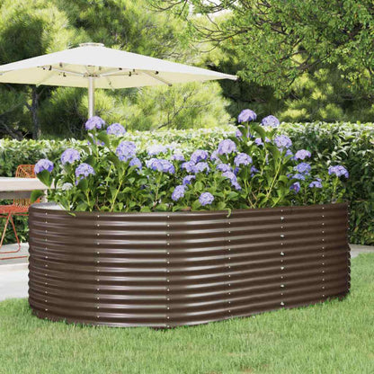 vidaXL Garden Raised Bed Brown 212x140x68 cm Galvanised Steel 1