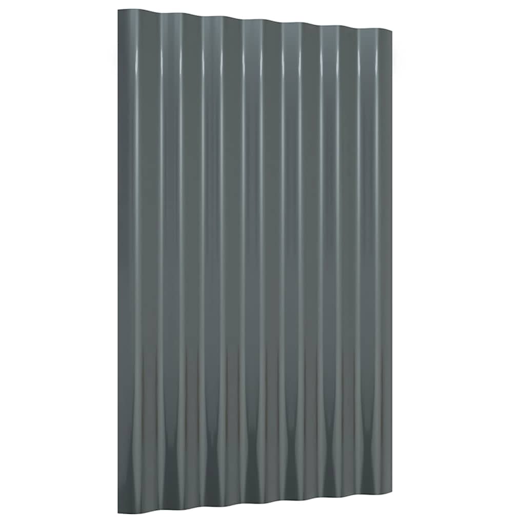 vidaXL Roof Panels 36 pcs Galvanised Steel Anthracite 60x36 cm 3