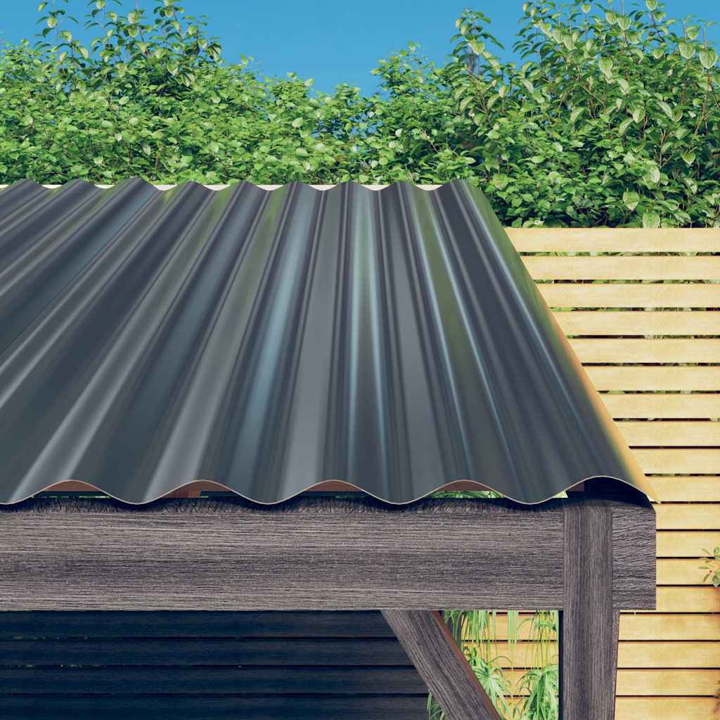 vidaXL Roof Panels 36 pcs Galvanised Steel Anthracite 60x36 cm 1