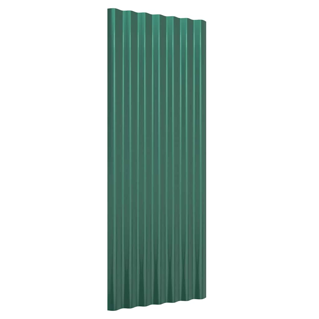 vidaXL Roof Panels 12 pcs Galvanised Steel Green 100x36 cm 3