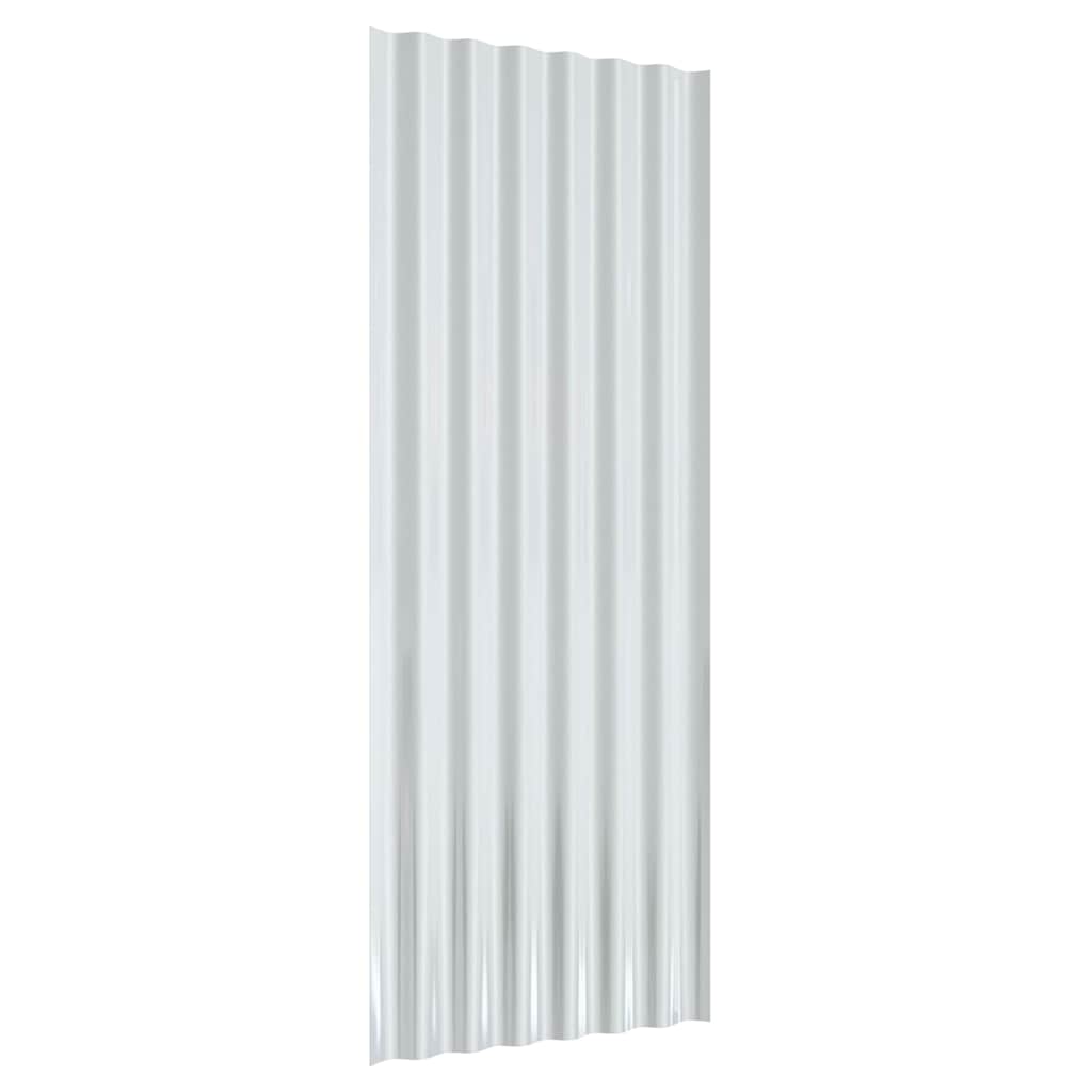 vidaXL Roof Panels 12 pcs Galvanised Steel Green 100x36 cm 5