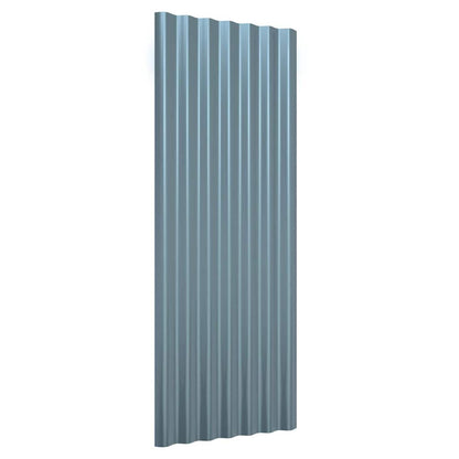 vidaXL Roof Panels 12 pcs Galvanised Steel Grey 100x36 cm 3