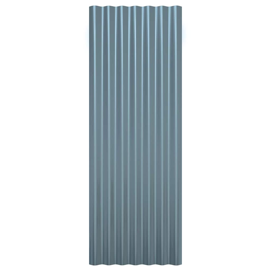 vidaXL Roof Panels 12 pcs Galvanised Steel Grey 100x36 cm 4