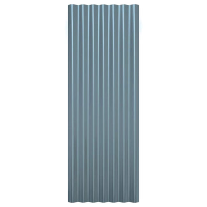 vidaXL Roof Panels 12 pcs Galvanised Steel Grey 100x36 cm 4