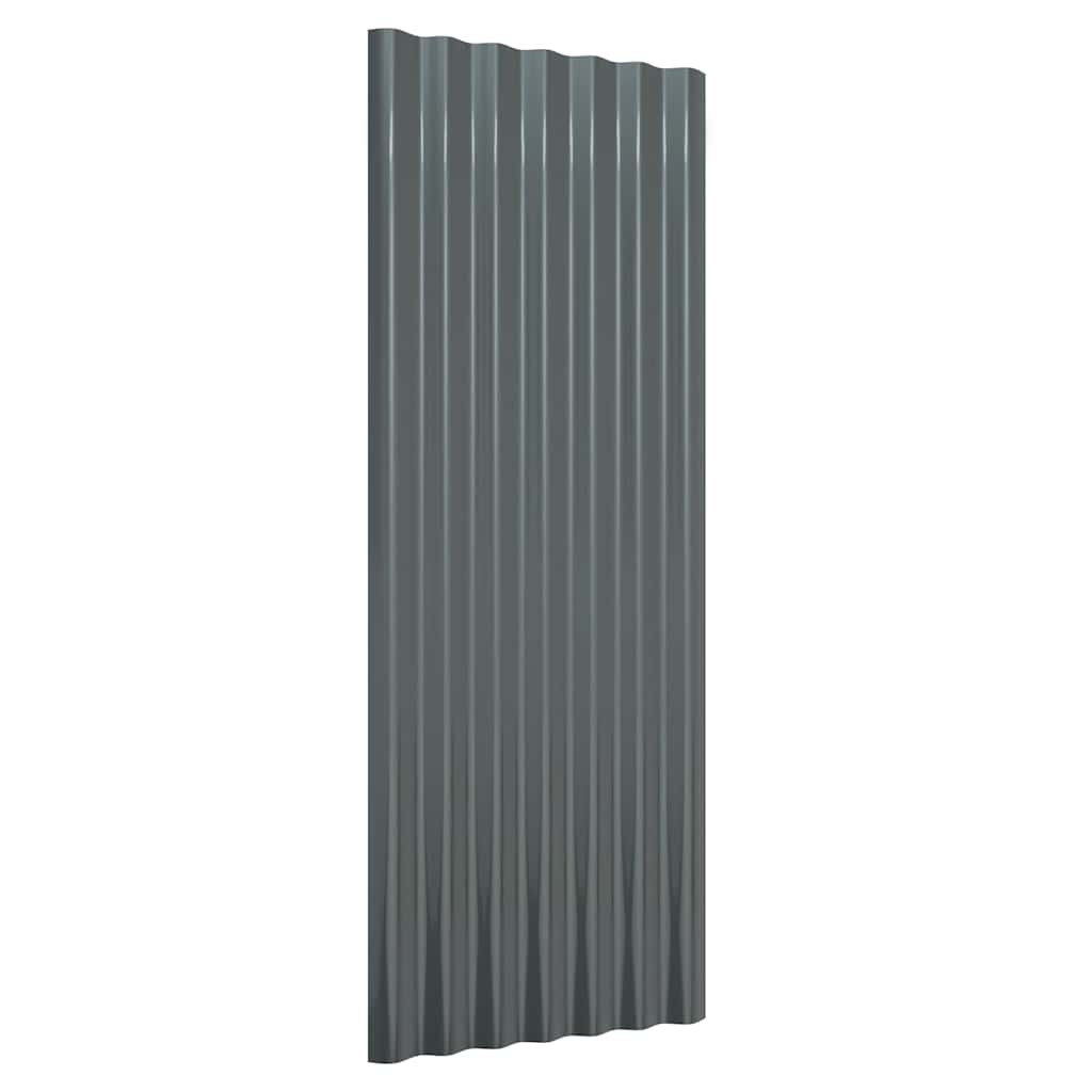 vidaXL Roof Panels 12 pcs Galvanised Steel Anthracite 100x36 cm 3