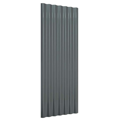 vidaXL Roof Panels 12 pcs Galvanised Steel Anthracite 100x36 cm 3