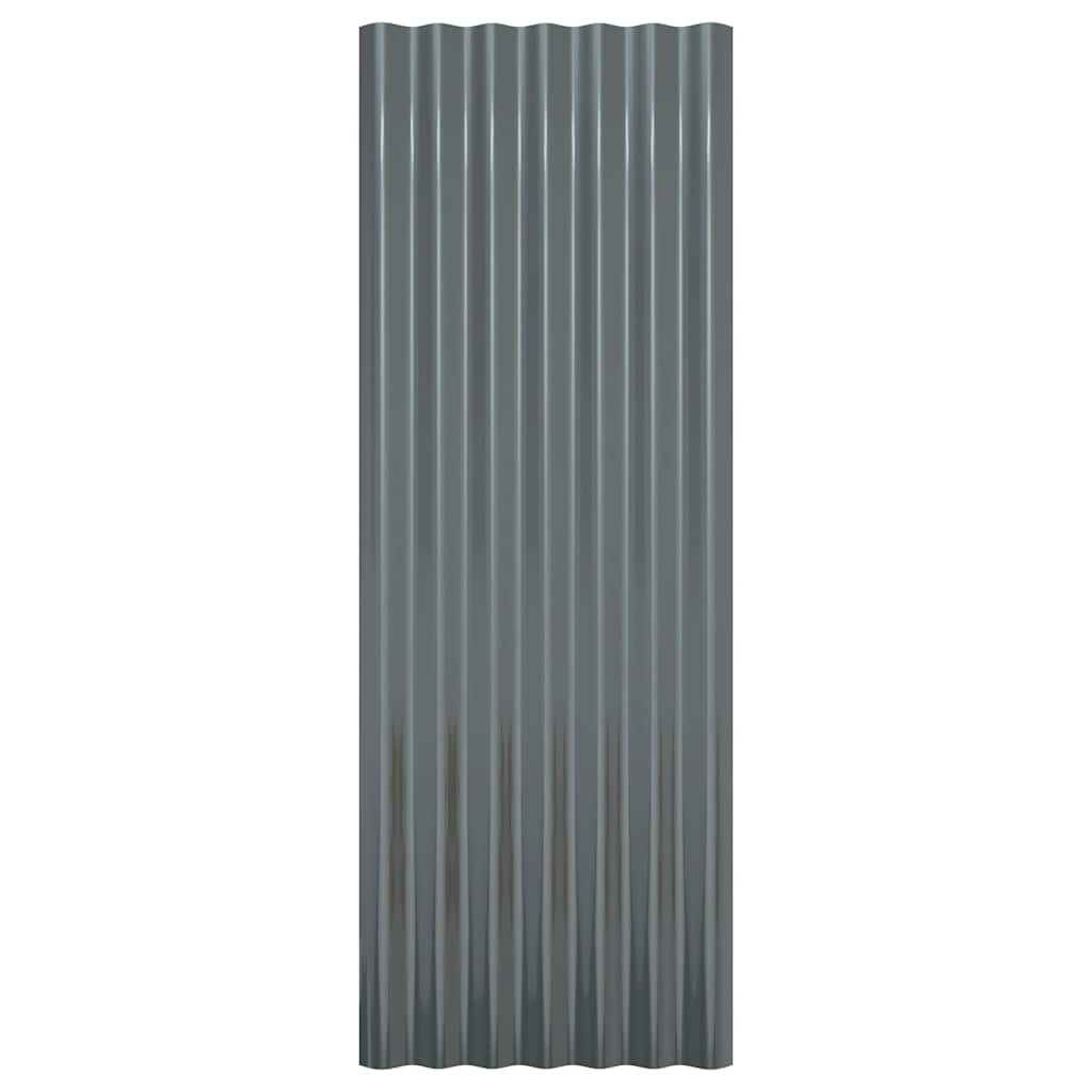 vidaXL Roof Panels 12 pcs Galvanised Steel Anthracite 100x36 cm 4
