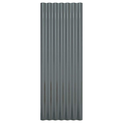 vidaXL Roof Panels 12 pcs Galvanised Steel Anthracite 100x36 cm 4