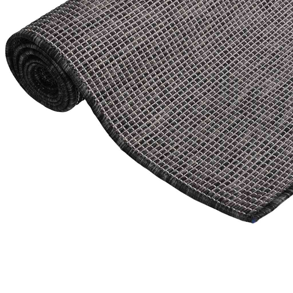 vidaXL Outdoor Flatweave Rug 160x230 cm Grey 3