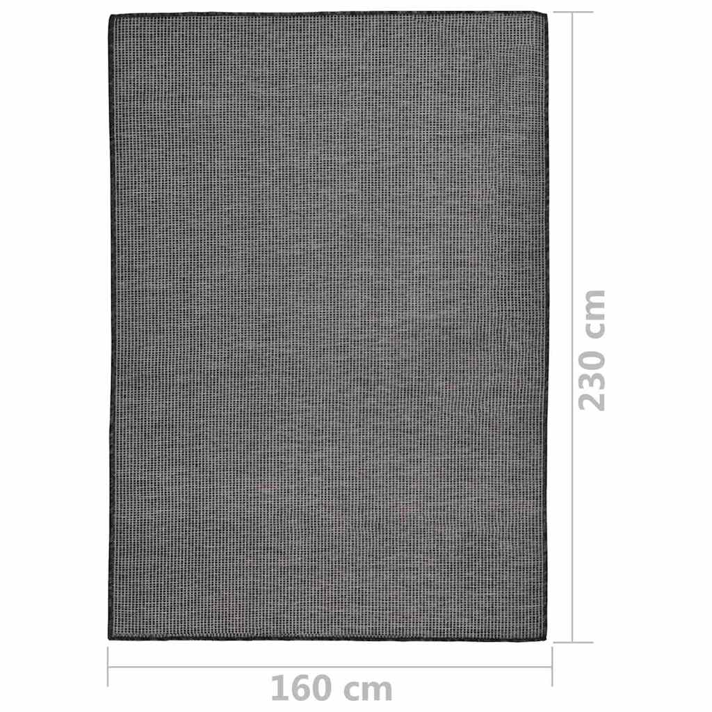 vidaXL Outdoor Flatweave Rug 160x230 cm Grey 6