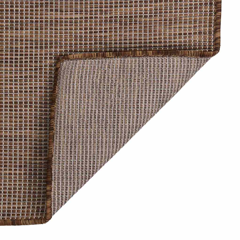 vidaXL Outdoor Flatweave Rug 160x230 cm Brown 2