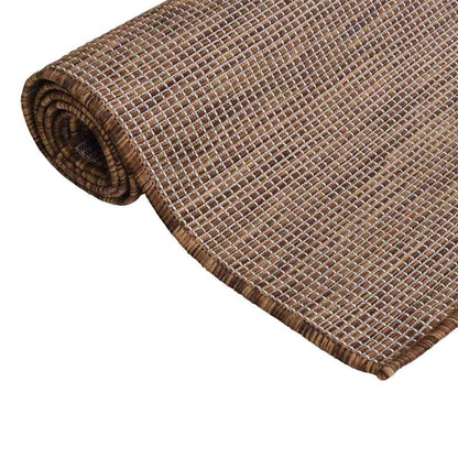 vidaXL Outdoor Flatweave Rug 160x230 cm Brown 3