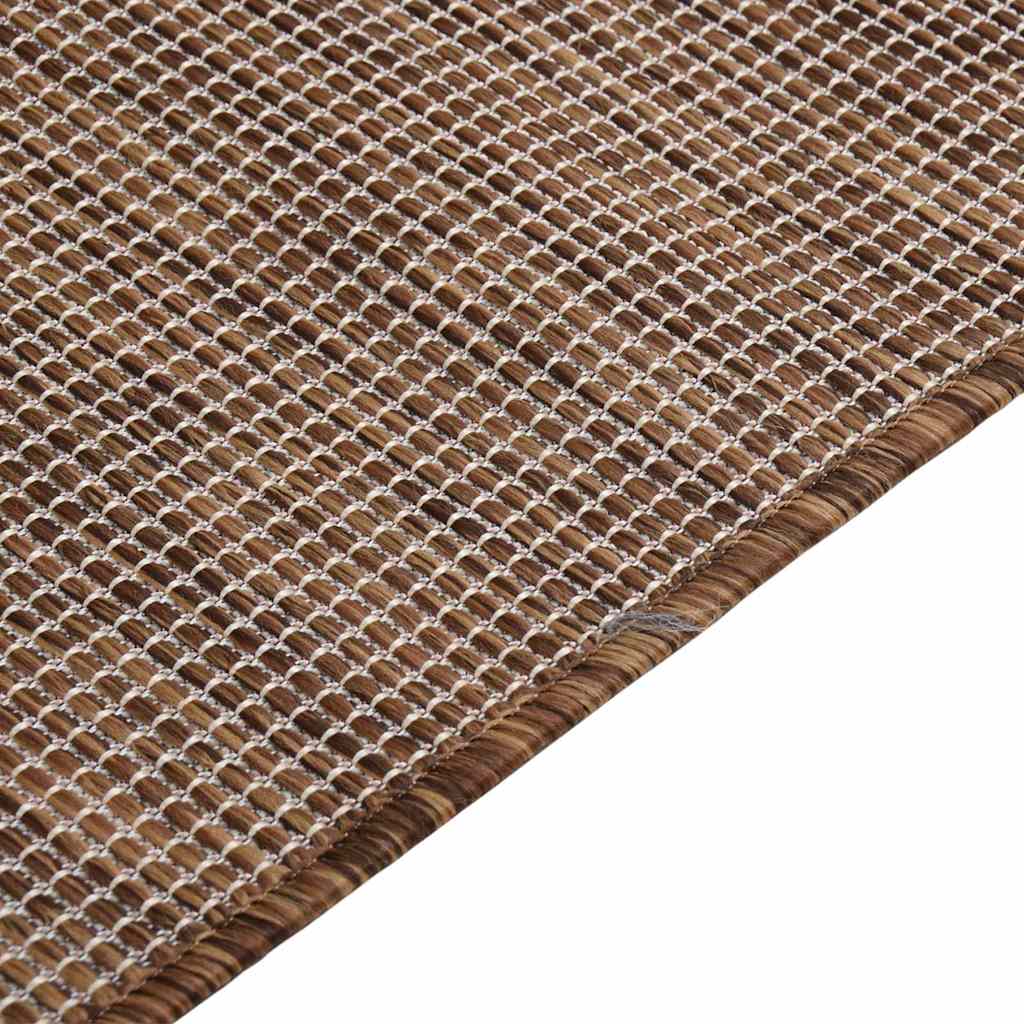vidaXL Outdoor Flatweave Rug 160x230 cm Brown 4