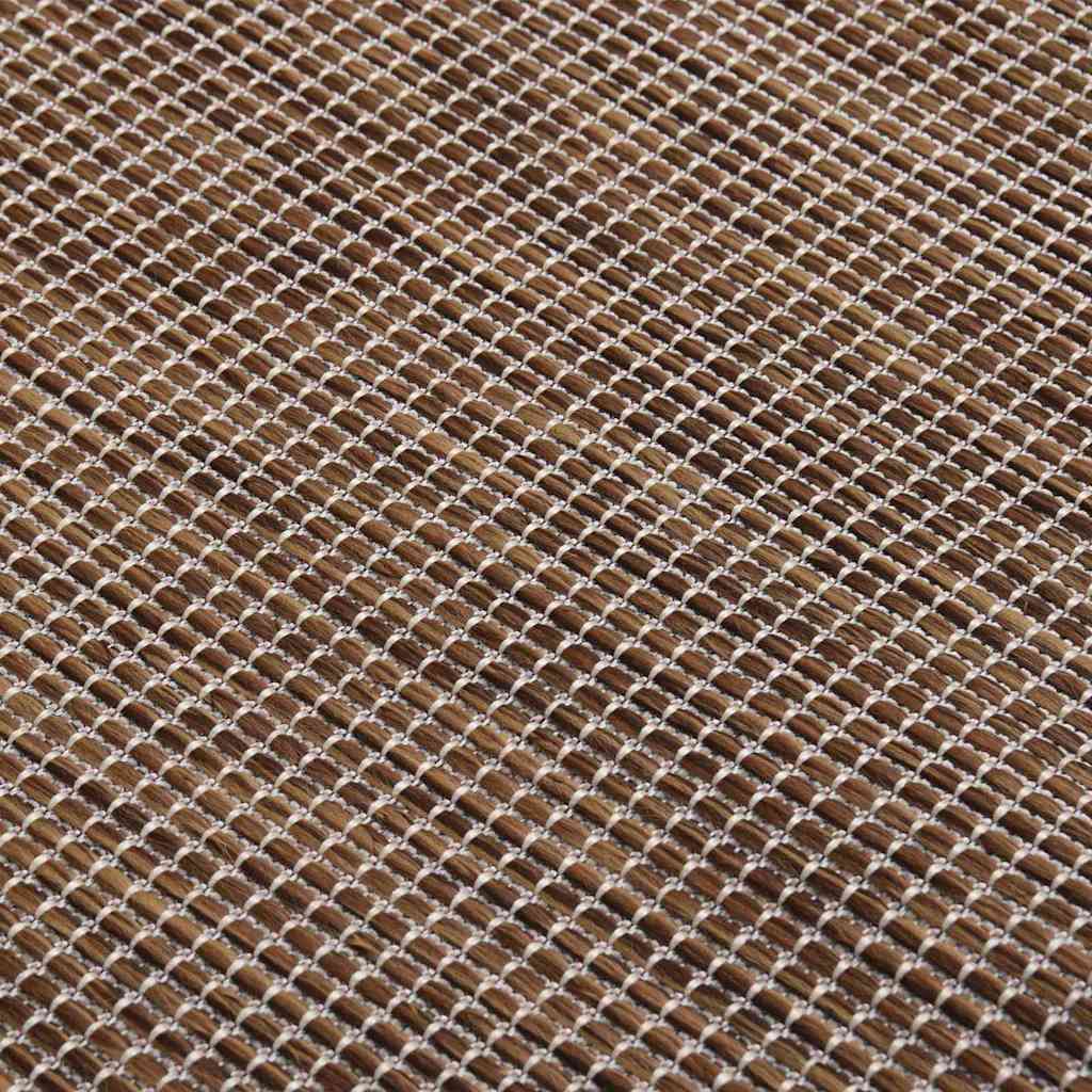 vidaXL Outdoor Flatweave Rug 160x230 cm Brown 5