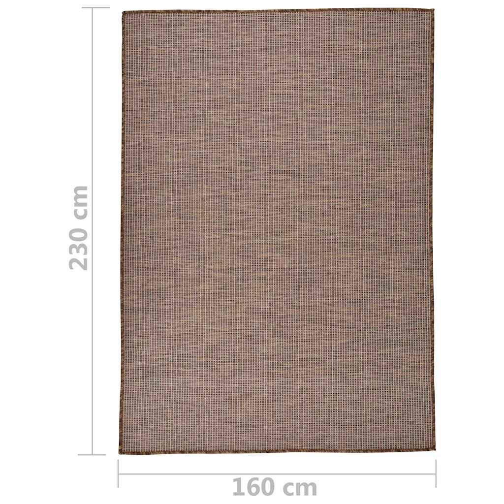 vidaXL Outdoor Flatweave Rug 160x230 cm Brown 6