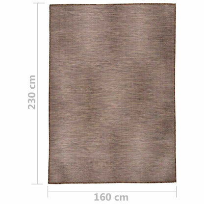 vidaXL Outdoor Flatweave Rug 160x230 cm Brown 6